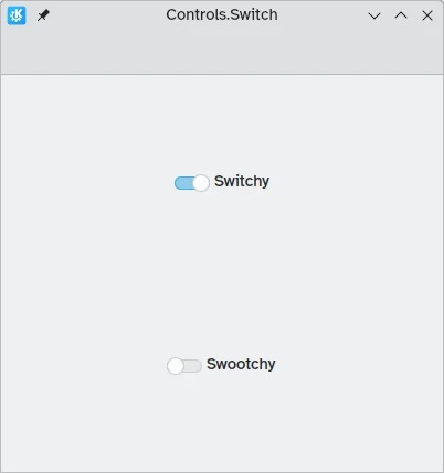 A window showing two evenly-spaced switches that function as toggles