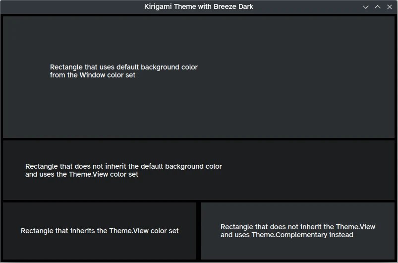 How color sets differ in Breeze Dark